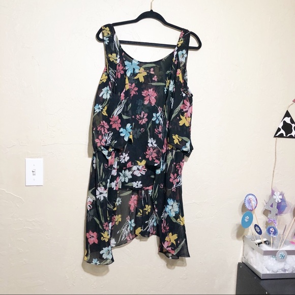 Lane Bryant Floral Cold Shoulder Blouse - Picture 1 of 3